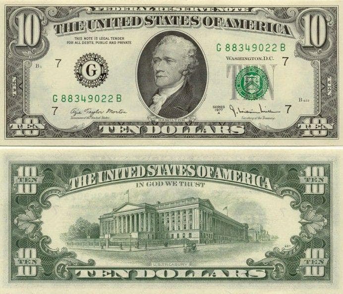 USD 10 Dollar Style Prop Banknotes
