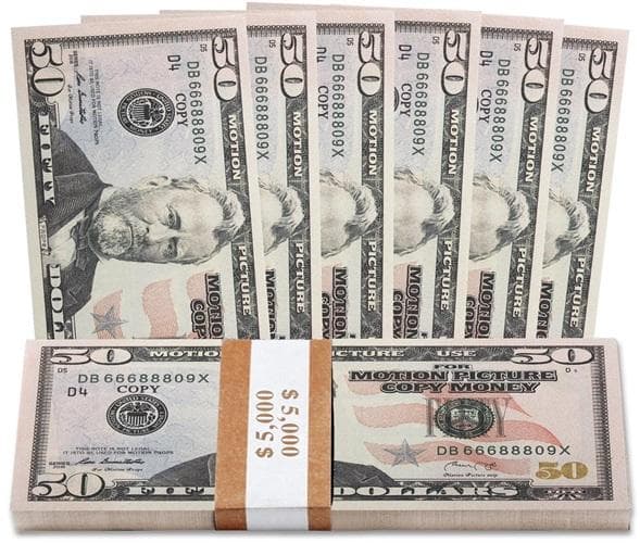 USD 50 Dollar Style Prop Banknotes