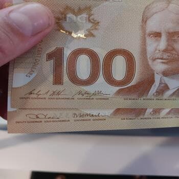100 CAD Style Prop Banknotes